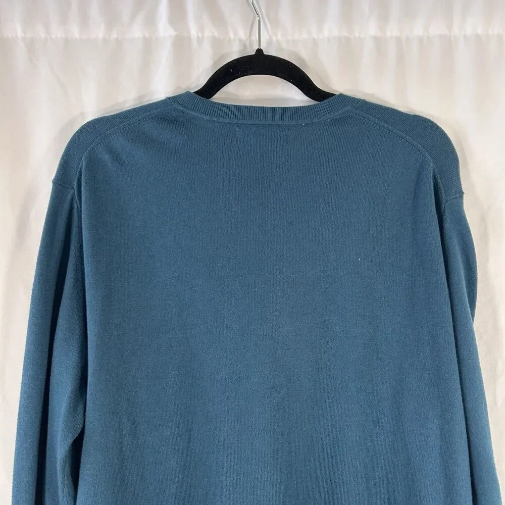 Banana Republic Premium Luxe Yarn Sweater Men's XL Green Vneck Silk Cashmere